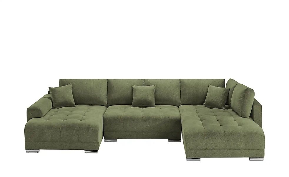 Wohnlandschaft mit Schlaffunktion Lemie ¦ grün ¦ Maße (cm): B: 356 H: 85 T: günstig online kaufen