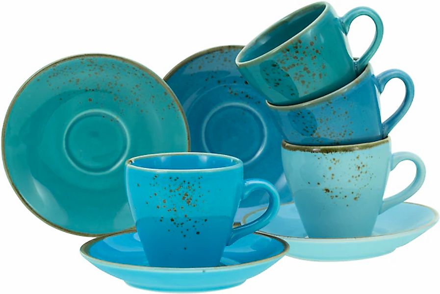 CreaTable Espressotasse »Kaffeetasse NATURE COLLECTION Aqua«, (Set, 8 tlg.) günstig online kaufen