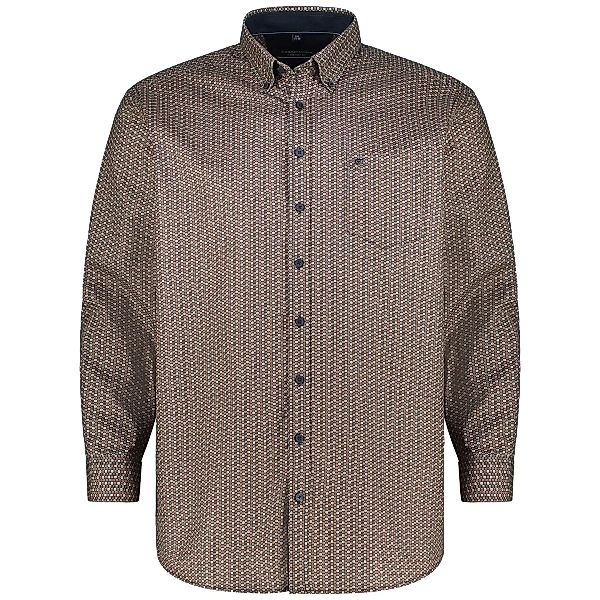 CASA MODA Freizeithemd mit Allover-Muster Farbe braun Größe: 6XL günstig online kaufen