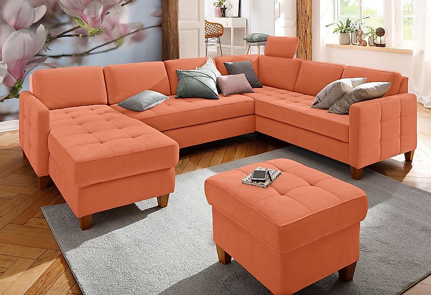 Home affaire Wohnlandschaft Earl U-Form, wahlweise günstig online kaufen