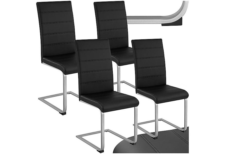 tectake Esszimmerstuhl Schwingstühle, gepolstert mit Kunstlederbezug, 41 x günstig online kaufen