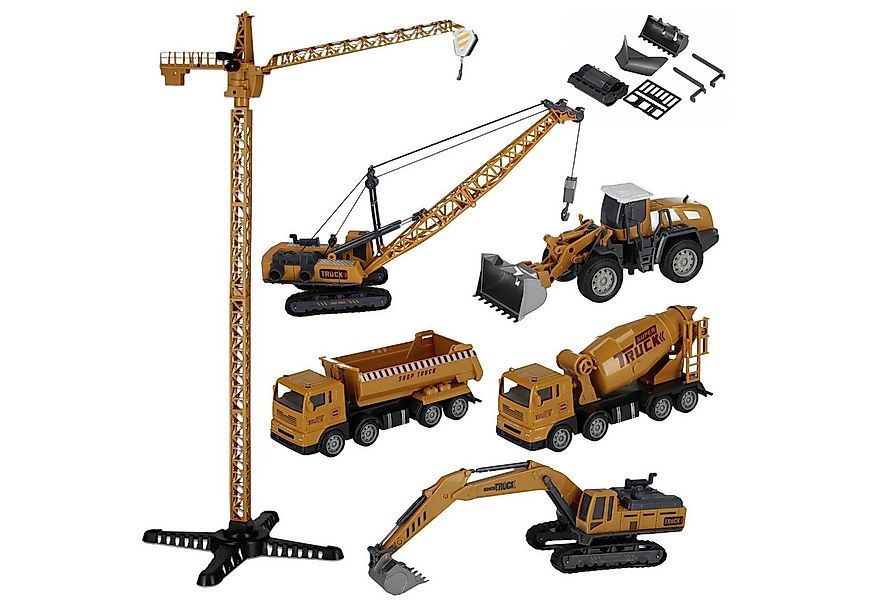Sarcia.eu Spielzeug-Kran 4in1 SET mit Baufahrzeugen, Kran Betonmischer BEWE günstig online kaufen