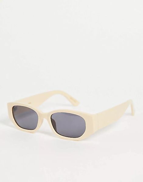 Mango – Ovale Sonnenbrille in Hellbeige-Neutral günstig online kaufen