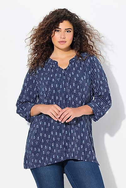 Ulla Popken Tunika Tunika Tunika-Ausschnitt 3/4-Arm günstig online kaufen
