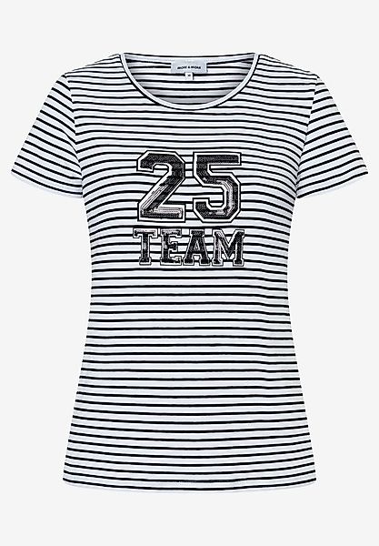 Streifenshirt mit Glitzer-Schriftzug günstig online kaufen
