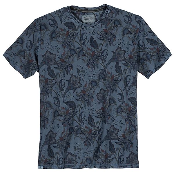 redfield Rundhalsshirt Redfield Paisleyprint T-Shirt Übergröße günstig online kaufen