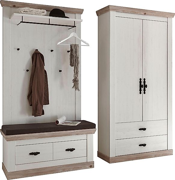 Home affaire Garderoben-Set "Florenz" 3 Stk. tlg. bestehend aus 1 Bank, 1 P günstig online kaufen
