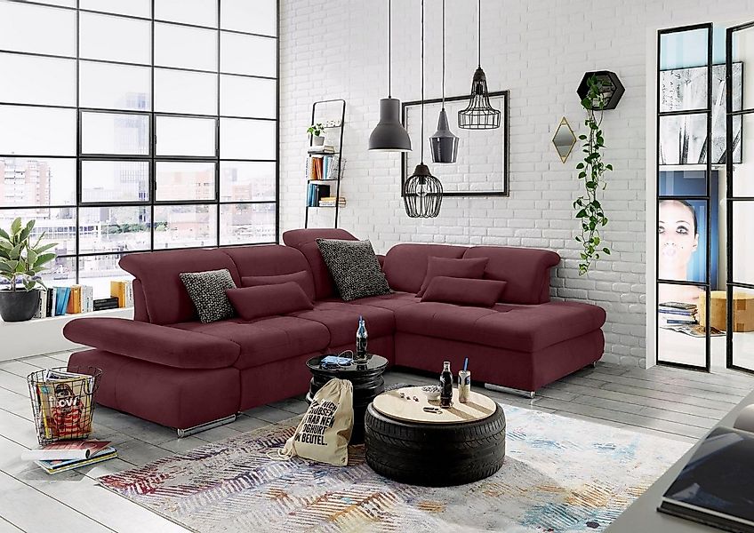 set one by Musterring Ecksofa SO 4100 mit komfortablen Federkern und Kopfte günstig online kaufen