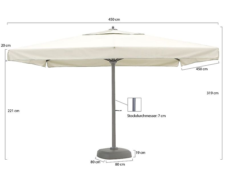 Shadowline Java Sonnenschirm 450x450 cm günstig online kaufen