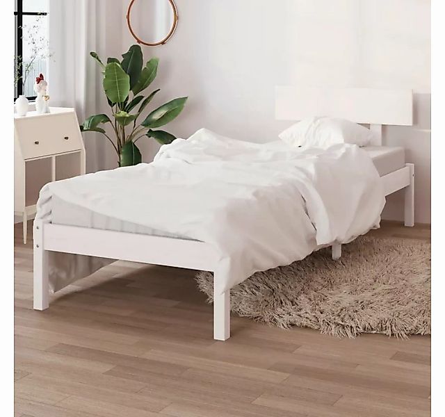 furnicato Bett Massivholzbett Weiß Kiefer 90x190 cm günstig online kaufen