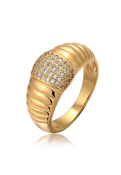 Elli Fingerring Zirkonia Statement Goldfarben günstig online kaufen