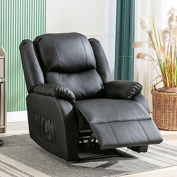 Relaxsessel mit Liegefunktion hochwertiges PU-Leder 80x90x100 cm mit Seiten günstig online kaufen