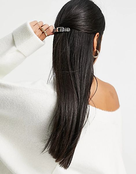 ASOS DESIGN – Haarspange in Silber mit Ketten-Design günstig online kaufen