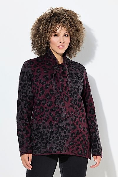 Ulla Popken Strickpullover Pullover Leomuster Schalkragen günstig online kaufen