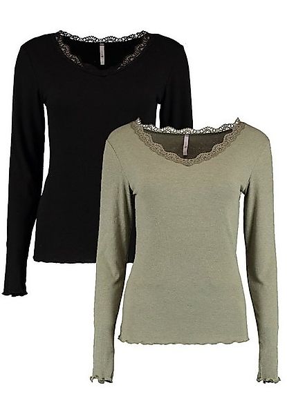 HaILY’S T-Shirt Langarm Shirt 2-er Set Spitzen Top Fi44ona (2-tlg) 5903 in günstig online kaufen