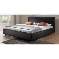 Jugendbett in Schwarz gepolstert günstig online kaufen