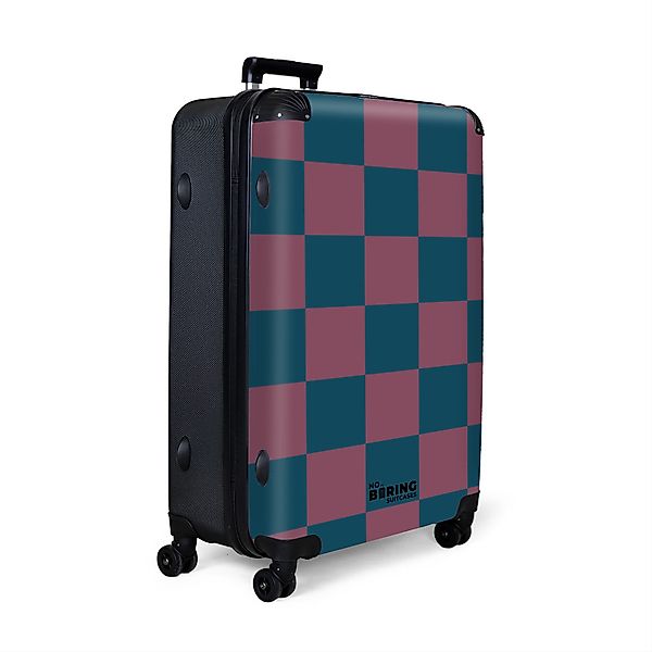 NoBoringSuitcases.com© Hartschalen-Trolley Buntes Schachbrett als Druck günstig online kaufen