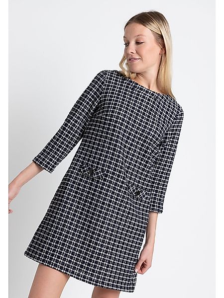 Bouclé-Jerseykleid, kariert, Frühjahrs-Kollektion günstig online kaufen