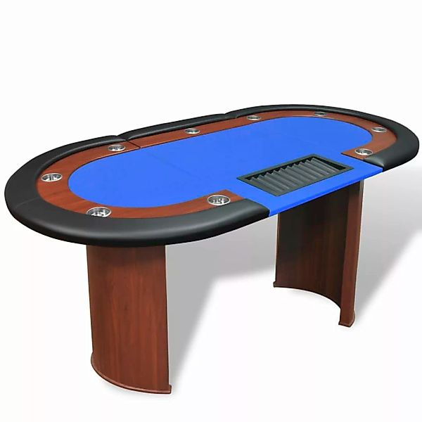 Pokertisch Für 10 Spieler Mit Dealerbereich Und Chipablage Blau günstig online kaufen