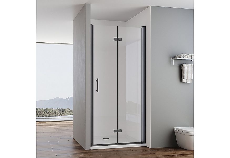 IMPTS Dusch-Falttür Duschtür Falttür 180° Dusche Nischentür Schwarz Duschka günstig online kaufen