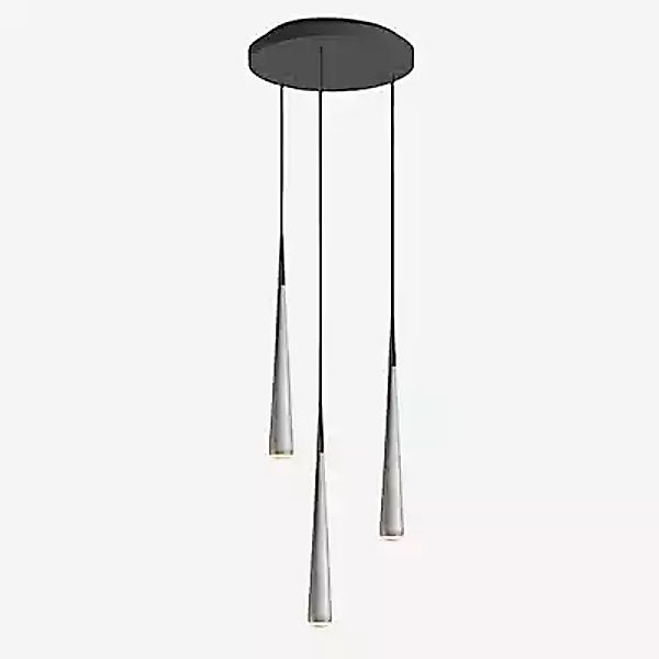 Grau Niceone Pendelleuchte LED Cluster - 3-flammig, aluminium/braungrau - 2 günstig online kaufen