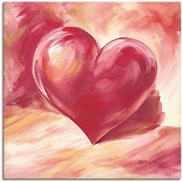 Artland Wandbild Rosa/rotes Herz, Herzen (1 günstig online kaufen