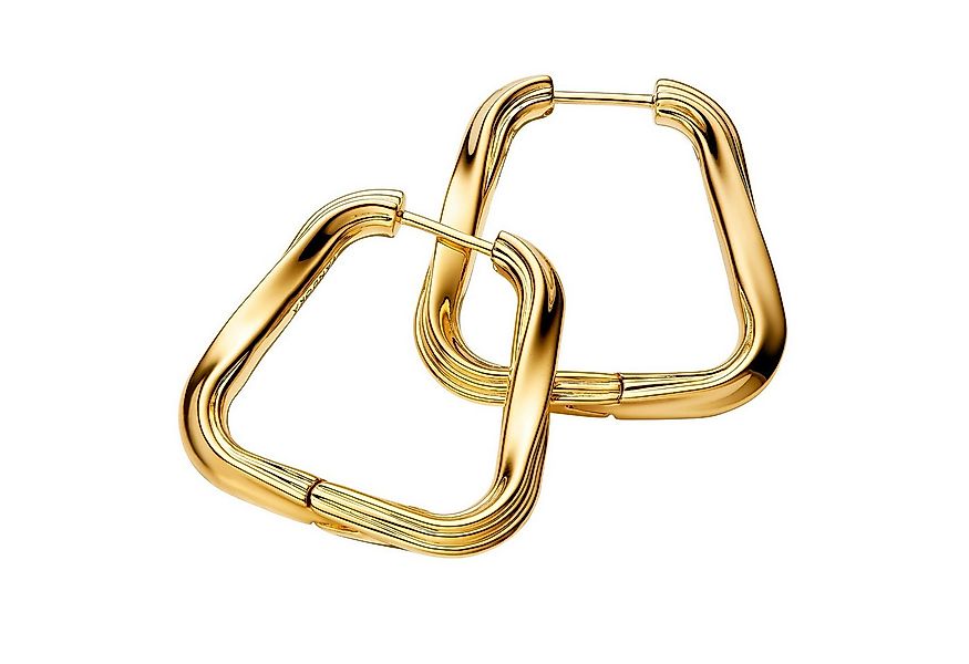 Pandora Paar Creolen Damen-Creolen Gedrehtes Dreieck Groß Goldfarben günstig online kaufen