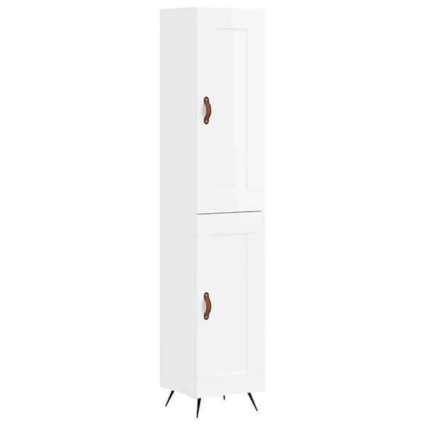 vidaXL Highboard Hochglanz-Weiß 34,5x34x180 cm Holzwerkstoff 3200427 günstig online kaufen