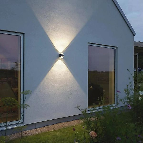 LED-Außenwandlampe Bitonto 2-flammig anthrazit günstig online kaufen