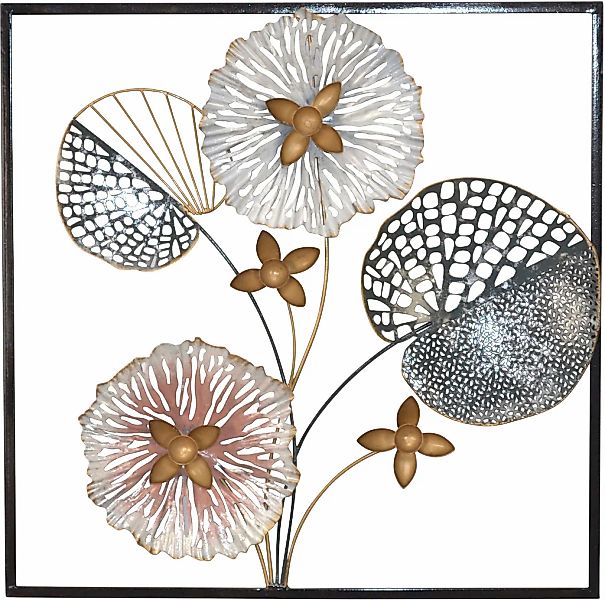 HOFMANN LIVING AND MORE Wanddekoobjekt "Wanddekoration" Florale Metalldeko, günstig online kaufen