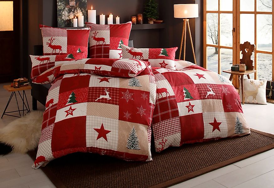 OTTO home Bettwäsche "Nicholas" 2 Stk. tlg. Weihnachtsbettwäsche, Winter, i günstig online kaufen