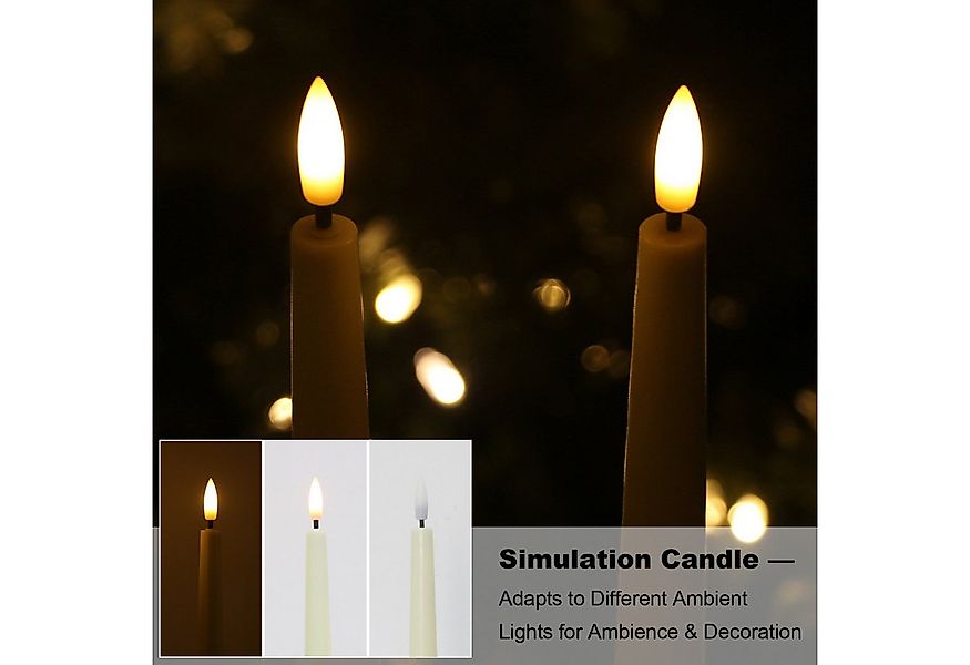 kisidus LED-Kerze LED Stabkerzen mit Timerfunktion 2.2 x 25cm (Flackernde F günstig online kaufen