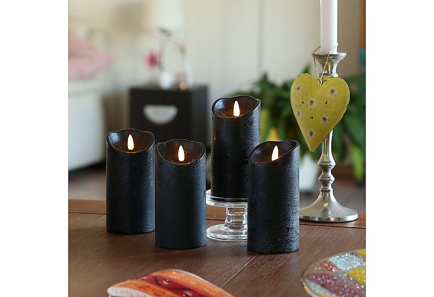 MARELIDA LED-Kerze LED Kerzenset Rustik Optik Echtwachskerzen H: 15cm Timer günstig online kaufen