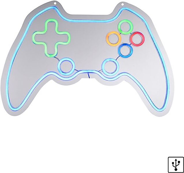 JUST LIGHT LED Wandleuchte »NEON-GAMER«, 1 flammig, Leuchtmittel LED-Board günstig online kaufen