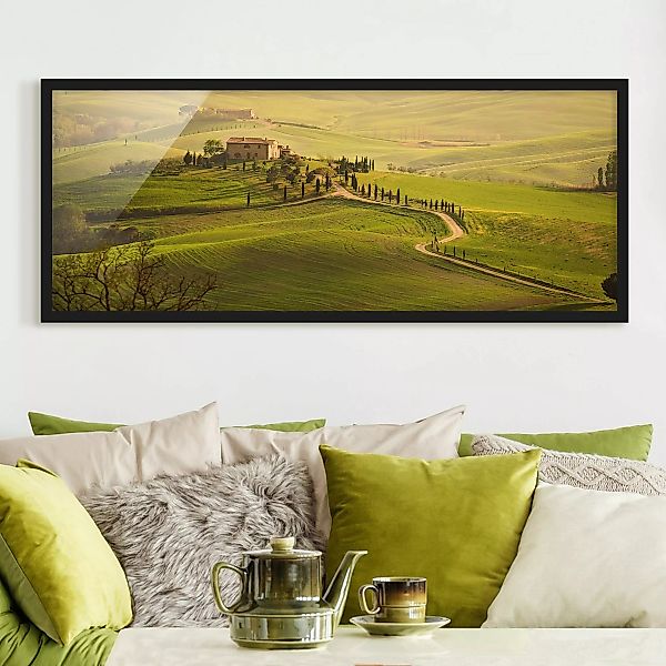 Bild mit Rahmen Natur & Landschaft - Panorama Chianti Toskana günstig online kaufen