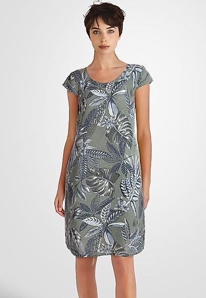 PEKIVESSA Sommerkleid Leinenkleid knielang kurzarm mit günstig online kaufen