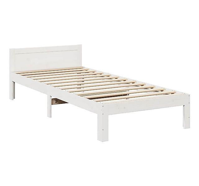 vidaXL Bett Massivholzbett ohne Matratze Weiß 90x200 cm Kiefernholz günstig online kaufen
