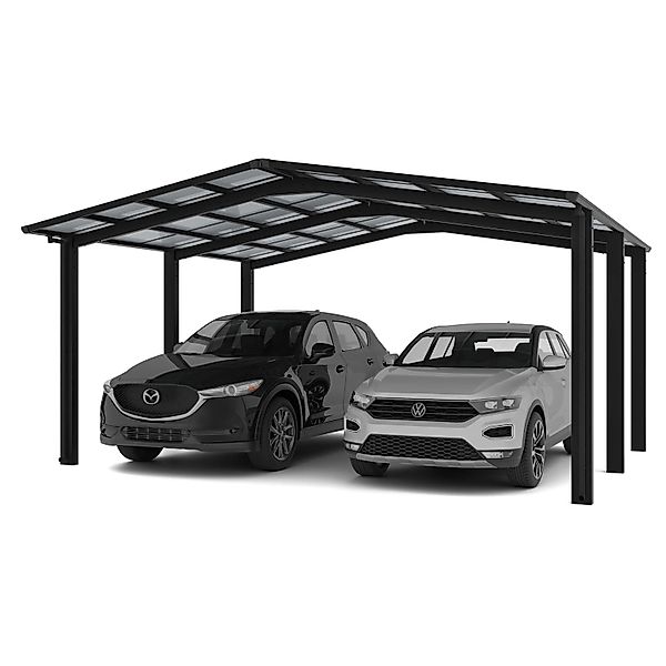 Ximax Alu Doppelcarport Linea Typ 110 Schwarz 546 x 495 cm Sonderfertigung günstig online kaufen