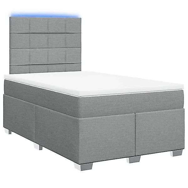 vidaXL Boxspringbett mit Matratze Hellgrau 120x200 cm Stoff 3292755 günstig online kaufen