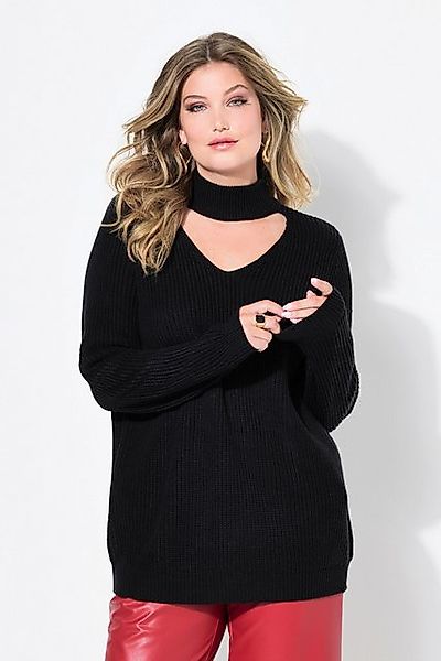 MIAMODA Strickpullover Pullover Regular Fit V-Ausschnitt mit Choker günstig online kaufen