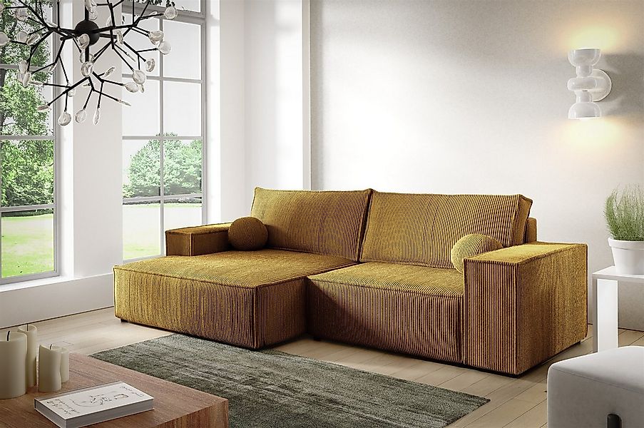 Fun Möbel Ecksofa Schlafsofa Sofa CORUNIA XS in Stoff Poso, Ottomane Links günstig online kaufen