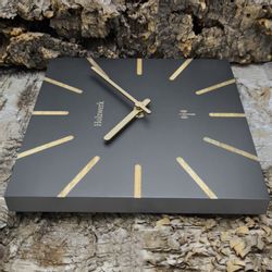 Holzwerk Funkwanduhr Eckige Designer Loft Funk günstig online kaufen