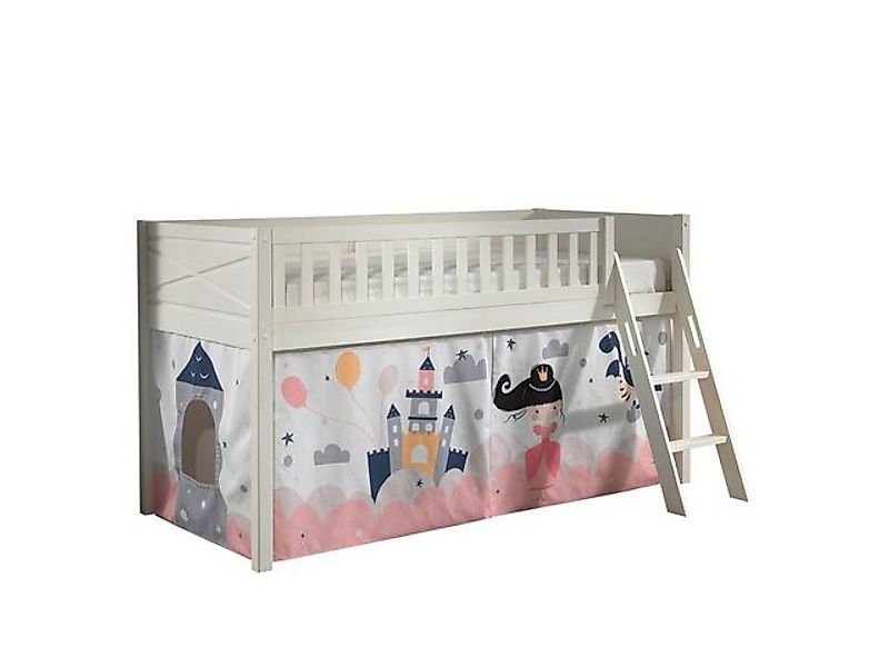 58 aufm Kessel Kinderbett Kinderbett Karyl 208x114x135 Massivholz Weiß Text günstig online kaufen
