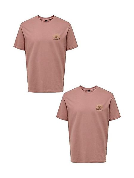 ONLY & SONS T-Shirt 2er-Set Rundhals Kurzarm (1-tlg) ONSMANUEL LIFE REG SS günstig online kaufen