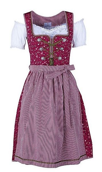 Ramona Lippert Dirndl Elli Trachtenkleid rot geblümt mit Bluse Rocklänge 60 günstig online kaufen