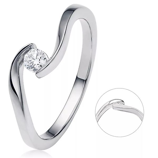 ONE ELEMENT Diamantring "0,15 ct Diamant Brillant Spannfassung Ring aus 750 günstig online kaufen