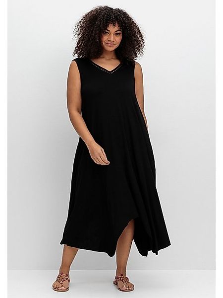 Sheego Shirtkleid Große Größen mit Zipfelsaum und Lochstickerei günstig online kaufen