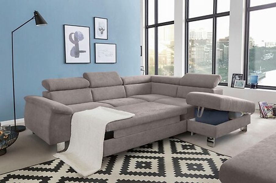 COTTA Ecksofa »Komaris L-Form mit Kopfteilverstellung«, wahlweise mit Bettf günstig online kaufen
