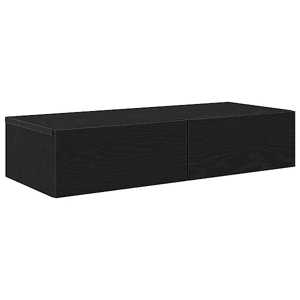 vidaXL Wandregal mit Schubladen Schwarz 80x33x17 cm Holzwerkstoff 859978 günstig online kaufen