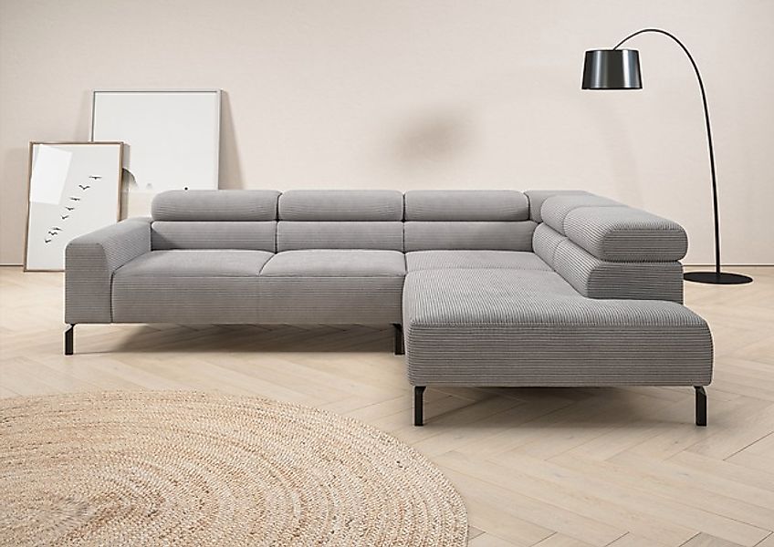 Places of Style Ecksofa »Antonelli, L-Form, inkl. Kopfteilverstellung, Brei günstig online kaufen